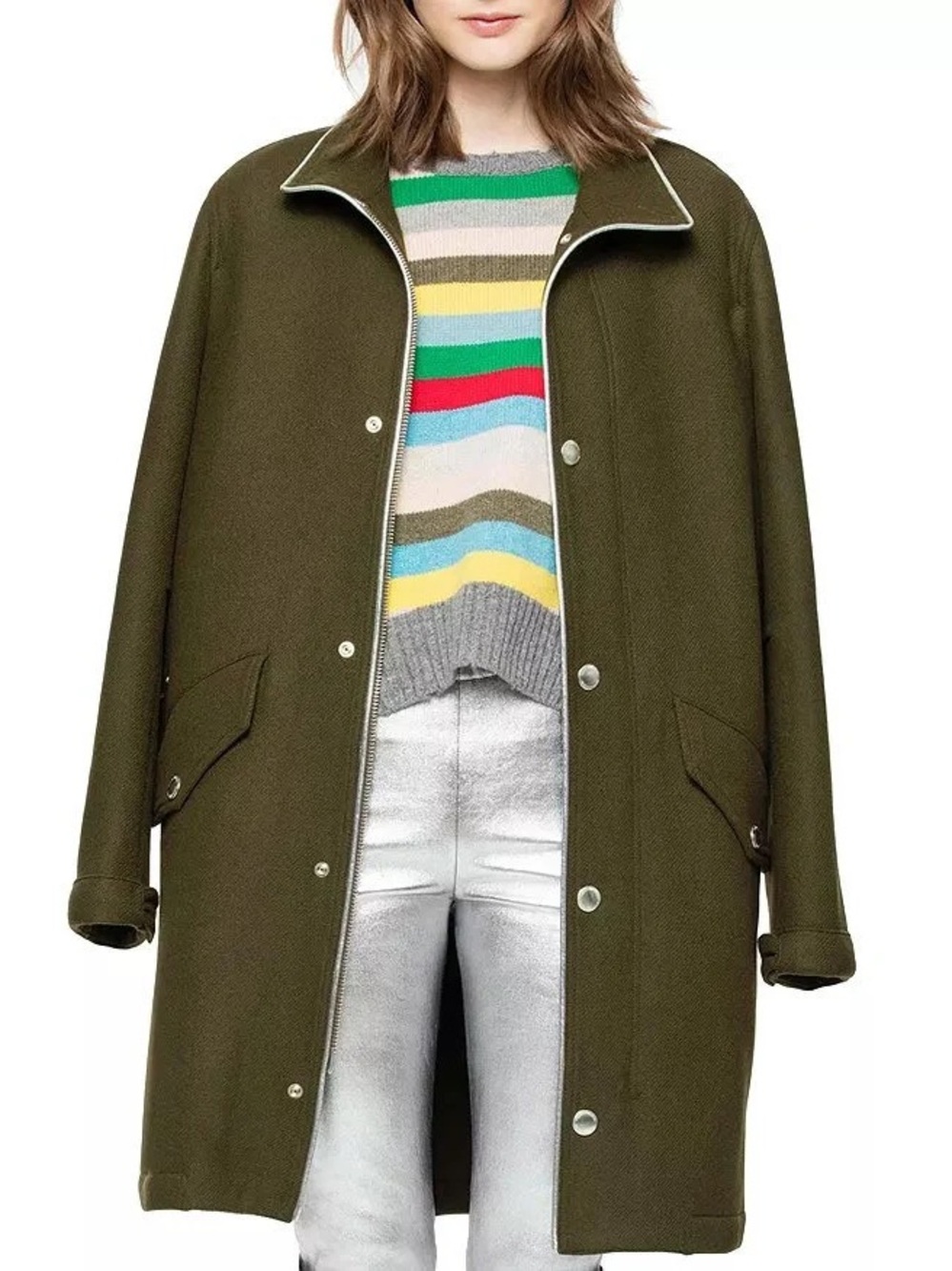 Zadig & Voltaire Olive Green Overcoat